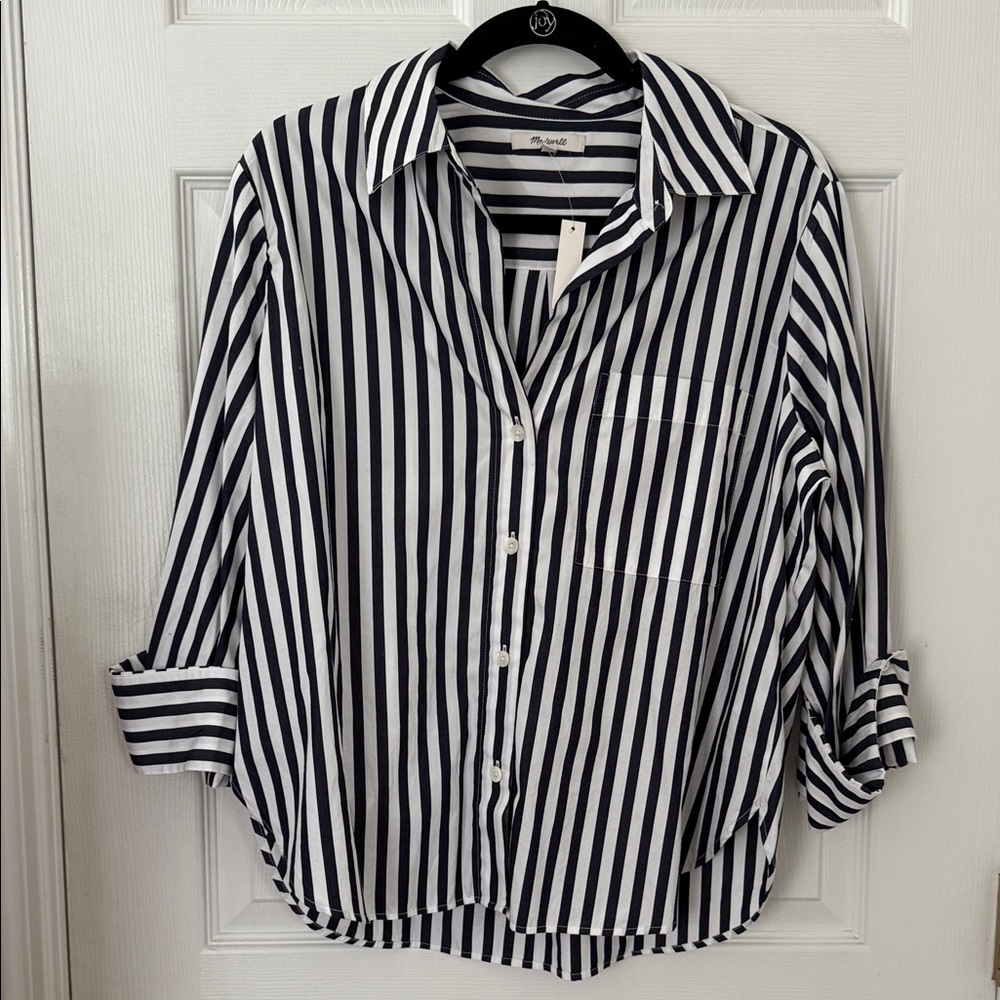 Madewell striped button down shirt